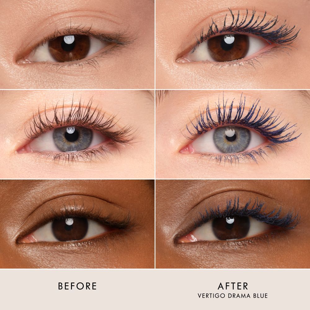 Armani Beauty  VERTIGO DRAMA MASCARA before and after results on different eye shapes